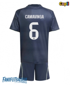 Real Madrid Eduardo Camavinga #6 Echipament de Fotbal Replică 2025-26 Copii Deplasare (+ Șorturi)